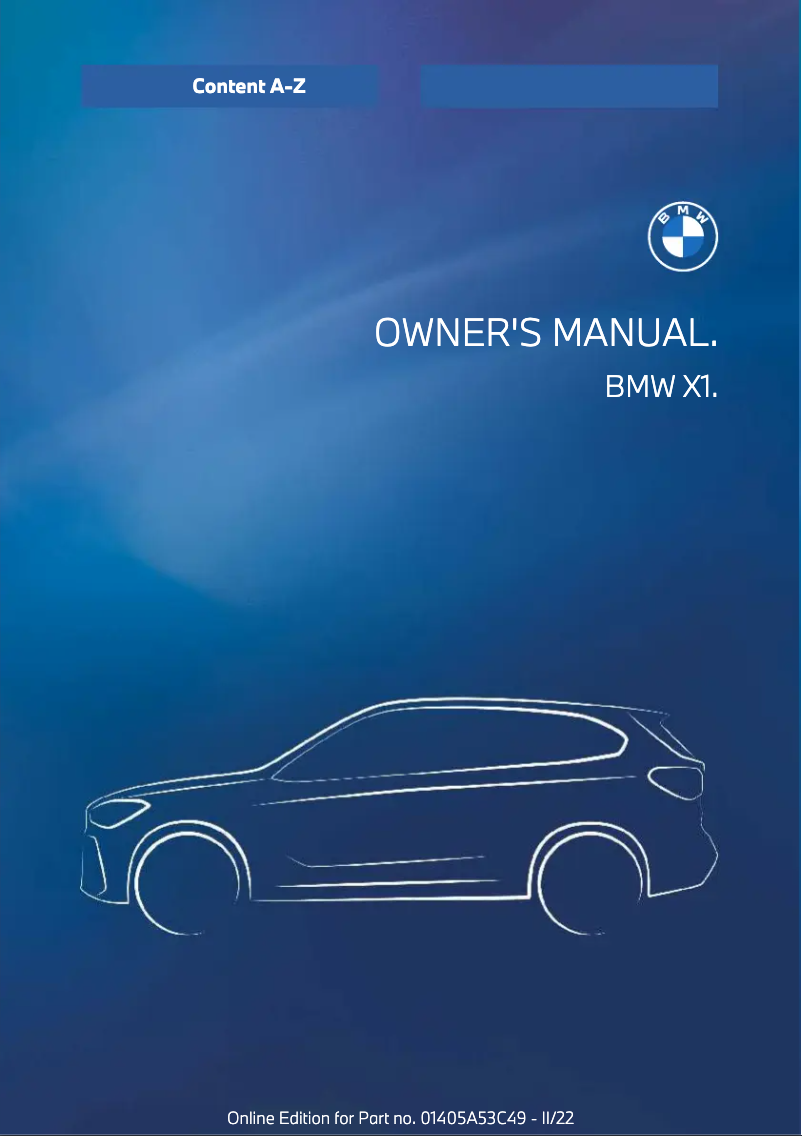 Page 1 de la notice Manuel utilisateur BMW X1 (2022)