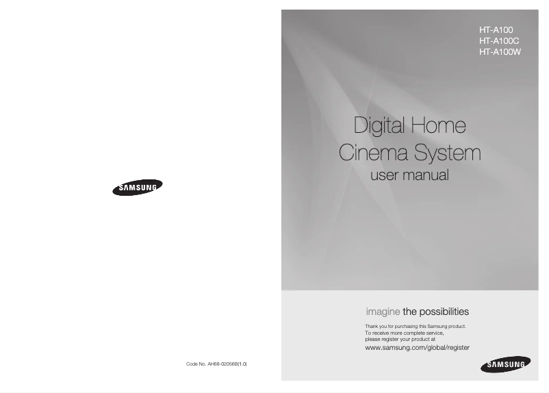 Page n°1 - Manuel utilisateur Samsung HT-A100T