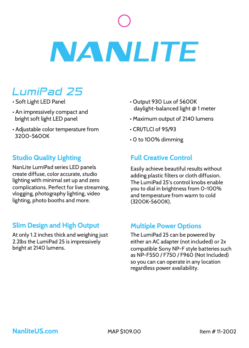 Image de la première page du manuel de l'appareil LumiPad 25