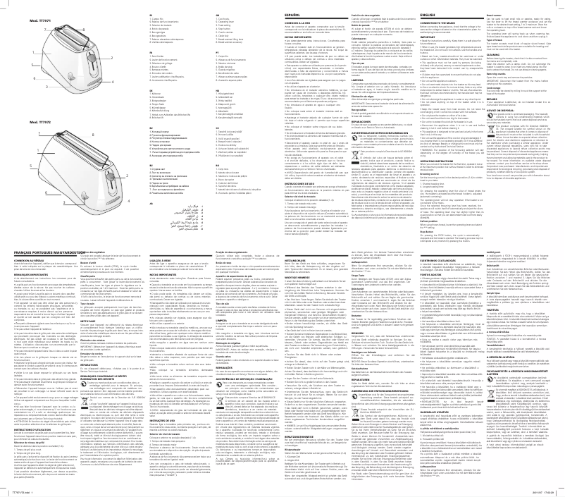 Page 1 de la notice Manuel utilisateur Ufesa TT7971