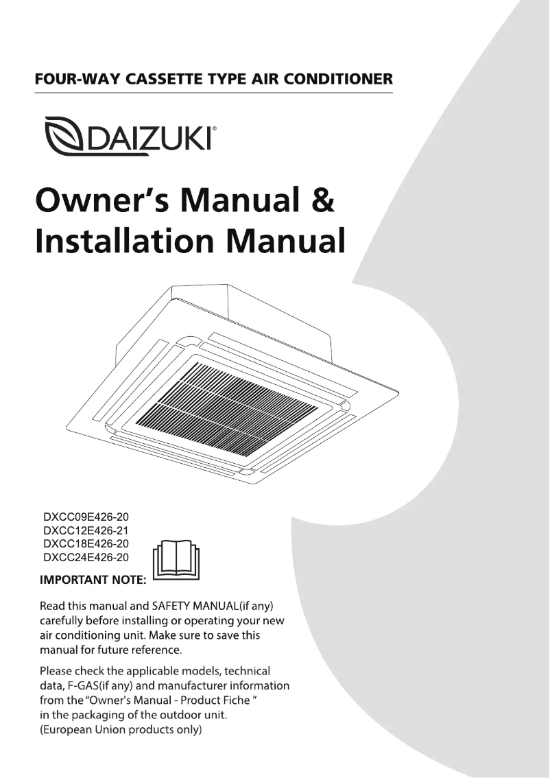 Page 1 de la notice Manuel utilisateur Daizuki DXCC09E426-20