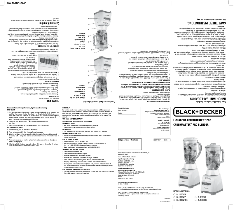 Page n°1 - Manuel utilisateur Black & Decker Crushmaster Pro