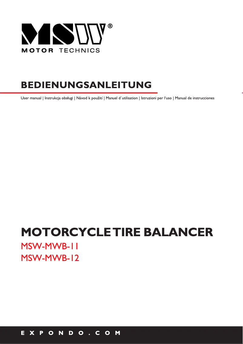 Image de la première page du manuel de l'appareil MSW-MWB-11