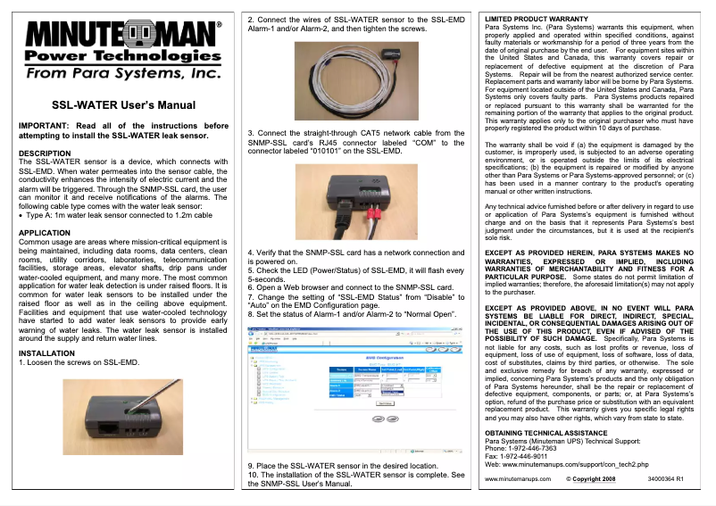 Image de la première page du manuel de l'appareil SSL-WATER