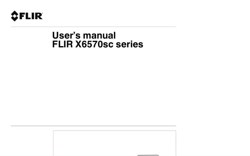 Page n°1 - Manuel utilisateur FLIR X6570sc