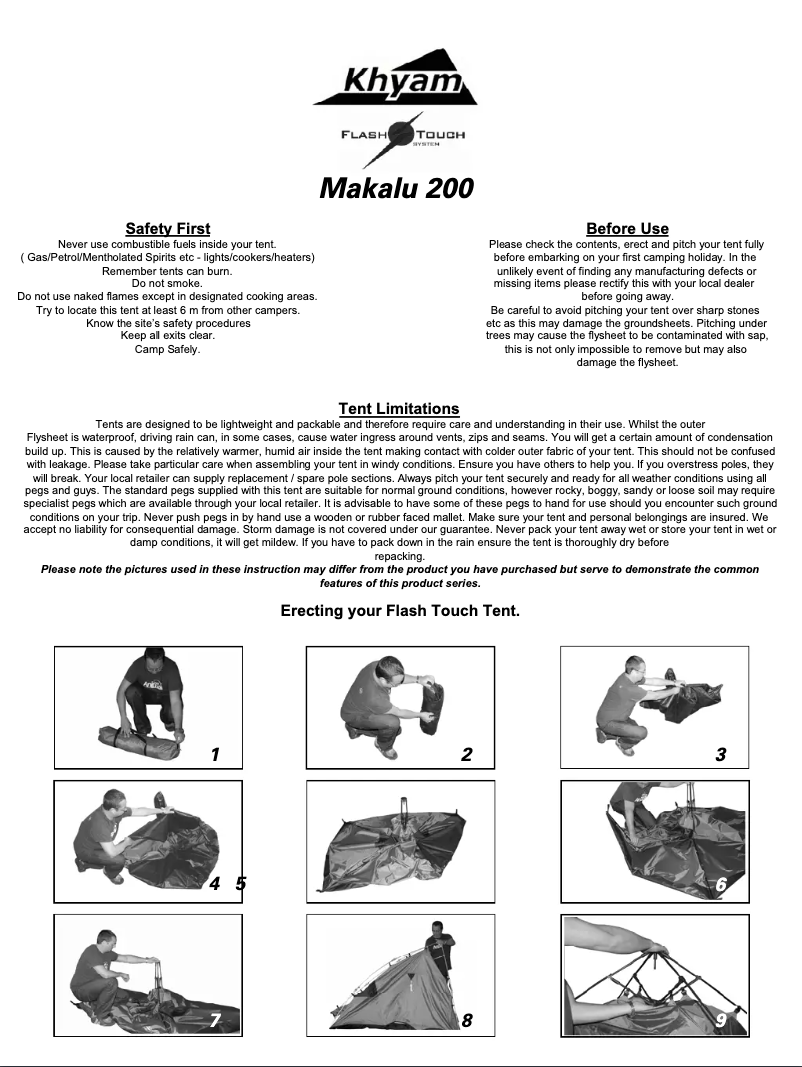 Image de la première page du manuel de l'appareil Makalu 200