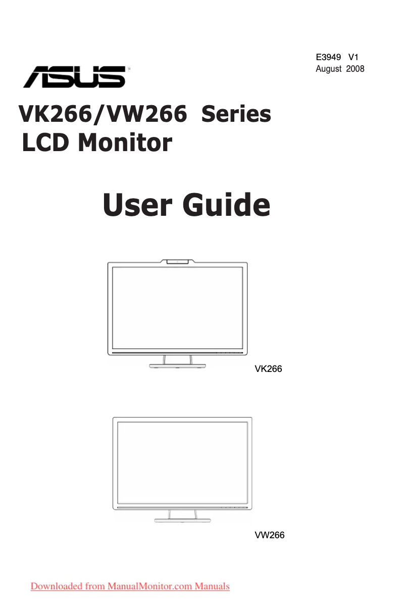Page 1 de la notice Manuel utilisateur Asus VK266