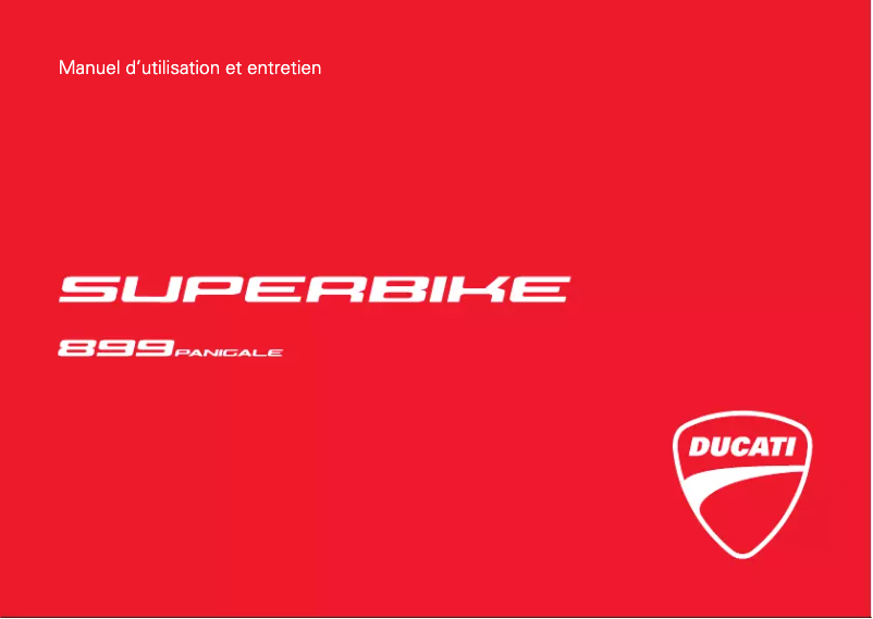Page 1 de la notice Manuel utilisateur Ducati 899 Panigale (2015)