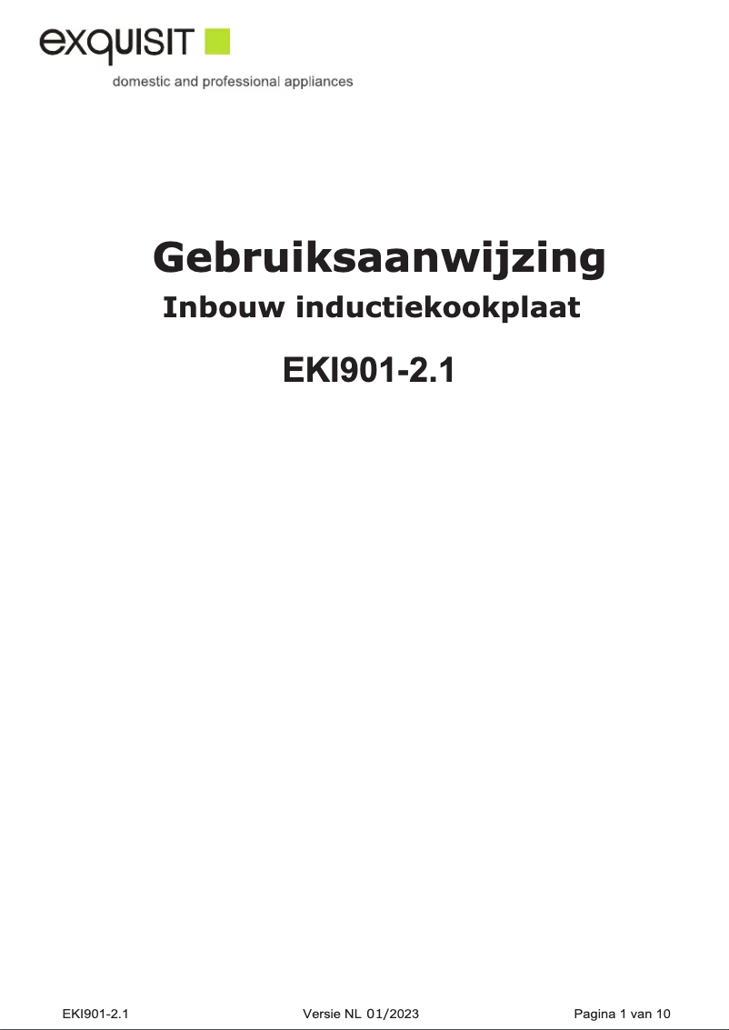 Page 1 de la notice Manuel utilisateur Exquisit EKI901-2.1