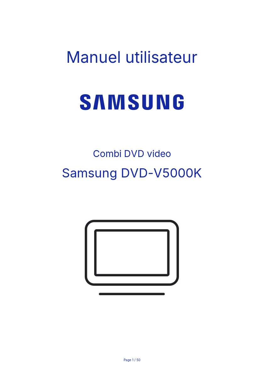 Page n°1 - Manuel utilisateur Samsung DVD-V5000K