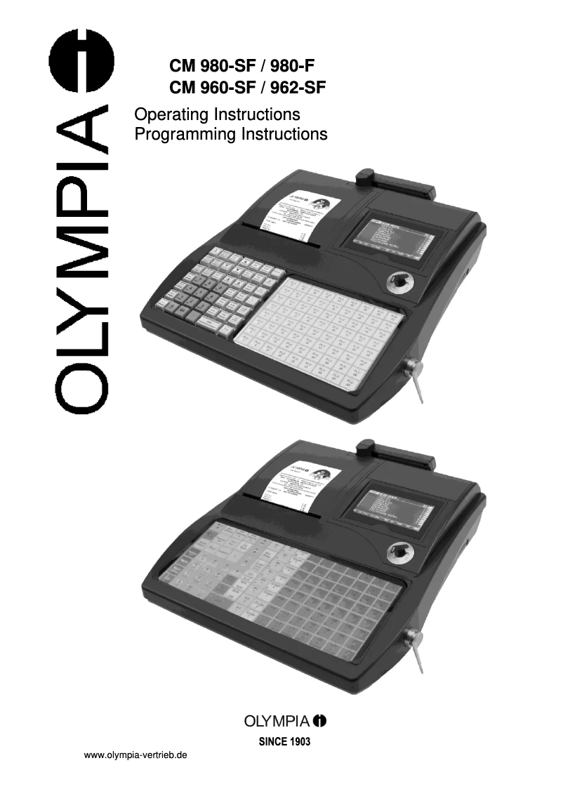 Page n°1 - Manuel utilisateur Olympia CM 962-SF