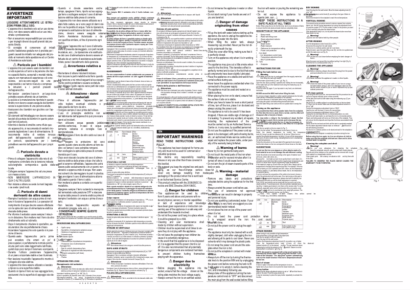 Page 1 de la notice Manuel utilisateur Ariete 6243