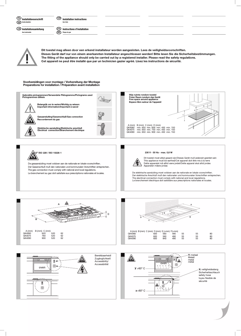 Image de la première page du manuel de l'appareil GK4075RVS