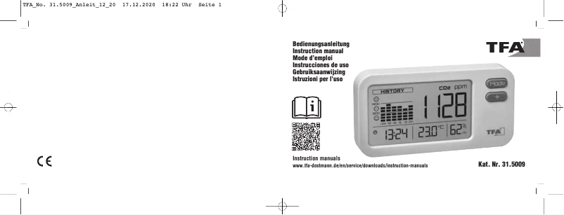 Page 1 de la notice Manuel utilisateur TFA AirCO2ntrol Coach 31.5009.02
