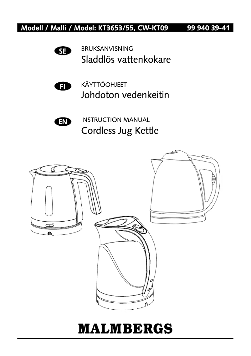 Page 1 de la notice Manuel utilisateur Malmbergs KT3655