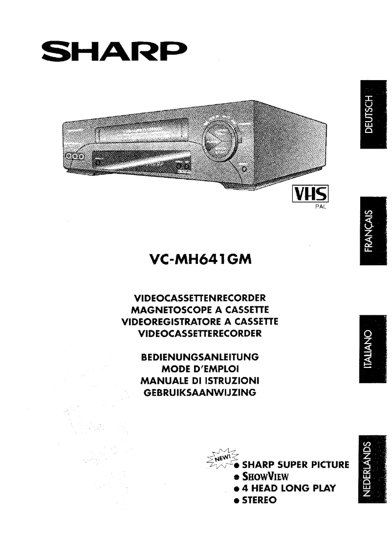Page 1 de la notice Manuel utilisateur Sharp VC-MH641