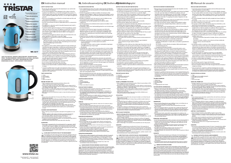 Page 1 de la notice Manuel utilisateur TriStar WK-3217