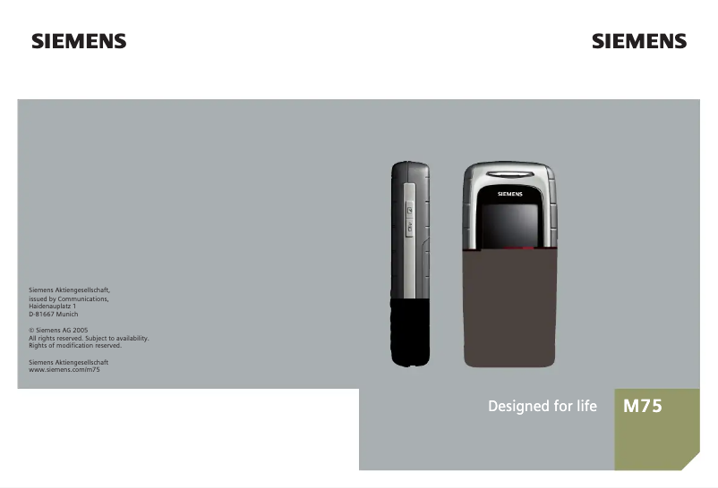 Page 1 de la notice Manuel utilisateur Siemens M75
