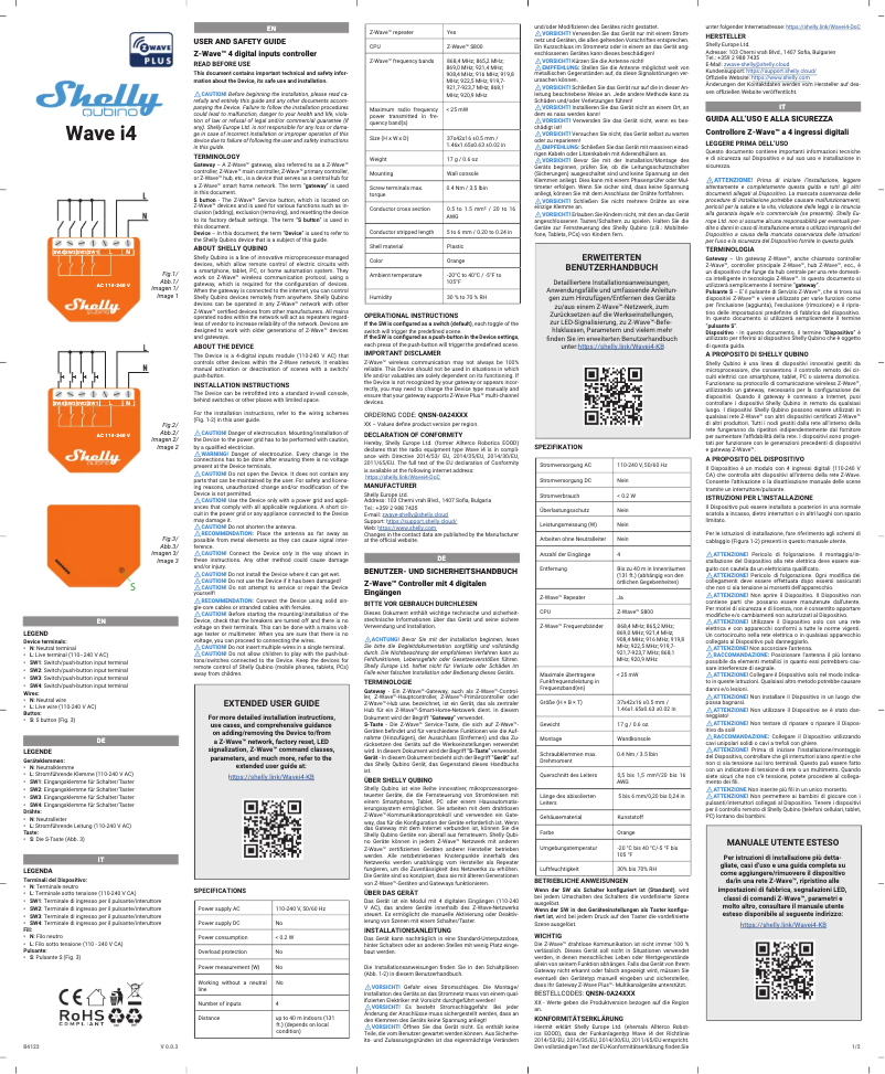 Image de la première page du manuel de l'appareil Wave i4