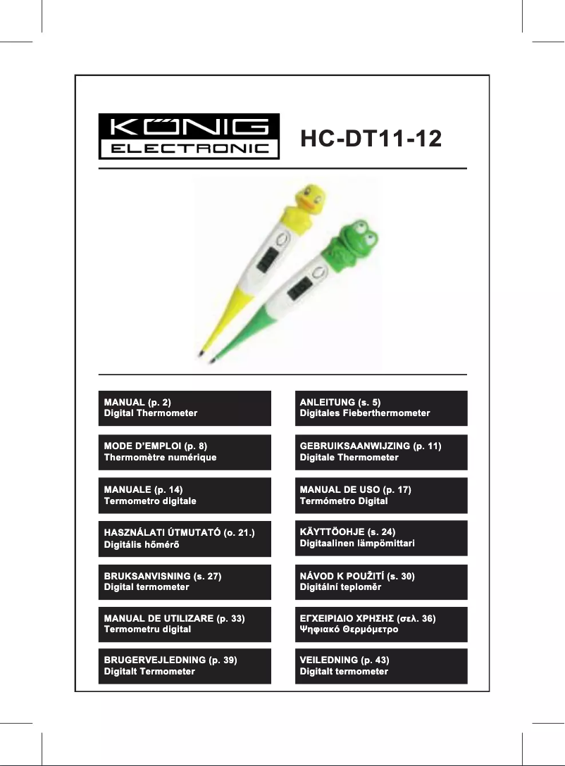 Page n°1 - Manuel utilisateur Konig HC-DT12