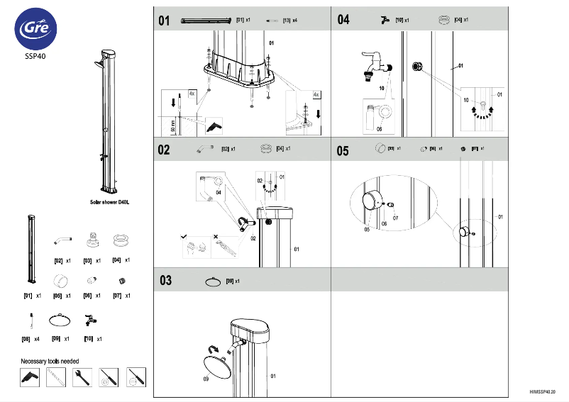 Page 1 de la notice Manuel utilisateur Gre SSP40