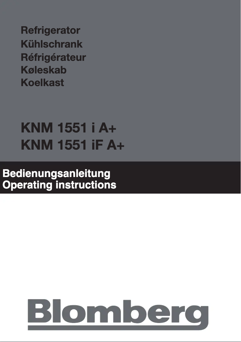 Page n°1 - Manuel utilisateur Blomberg KNM 1551 IF