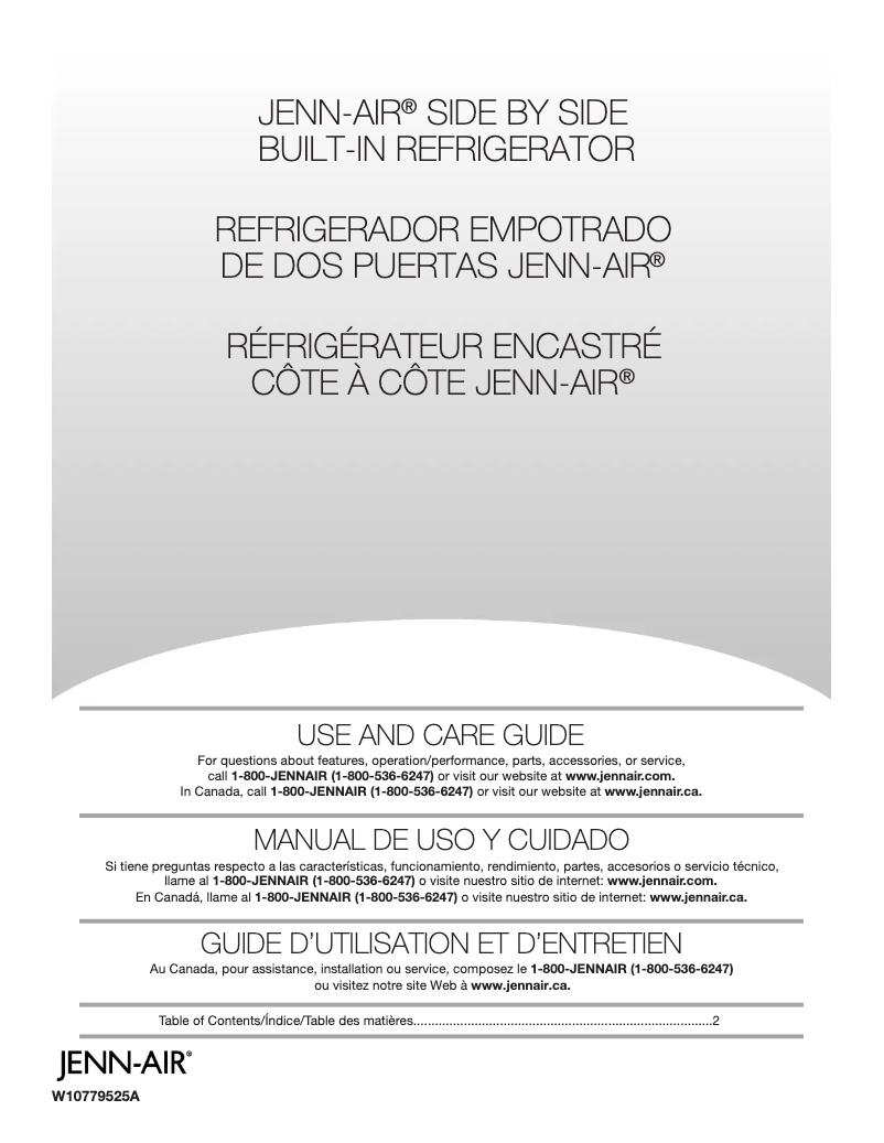 Page 1 de la notice Manuel d'utilisation et d'entretien Whirlpool JS42PPDUDE