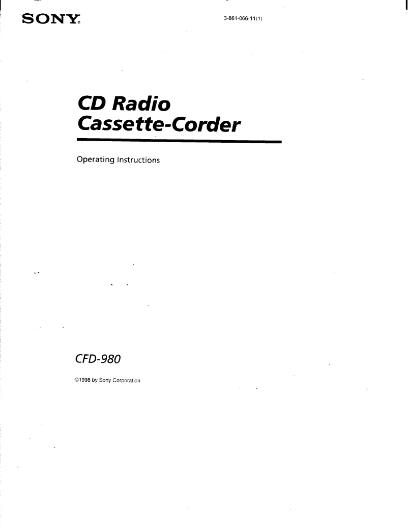 Image de la première page du manuel de l'appareil CFD-980