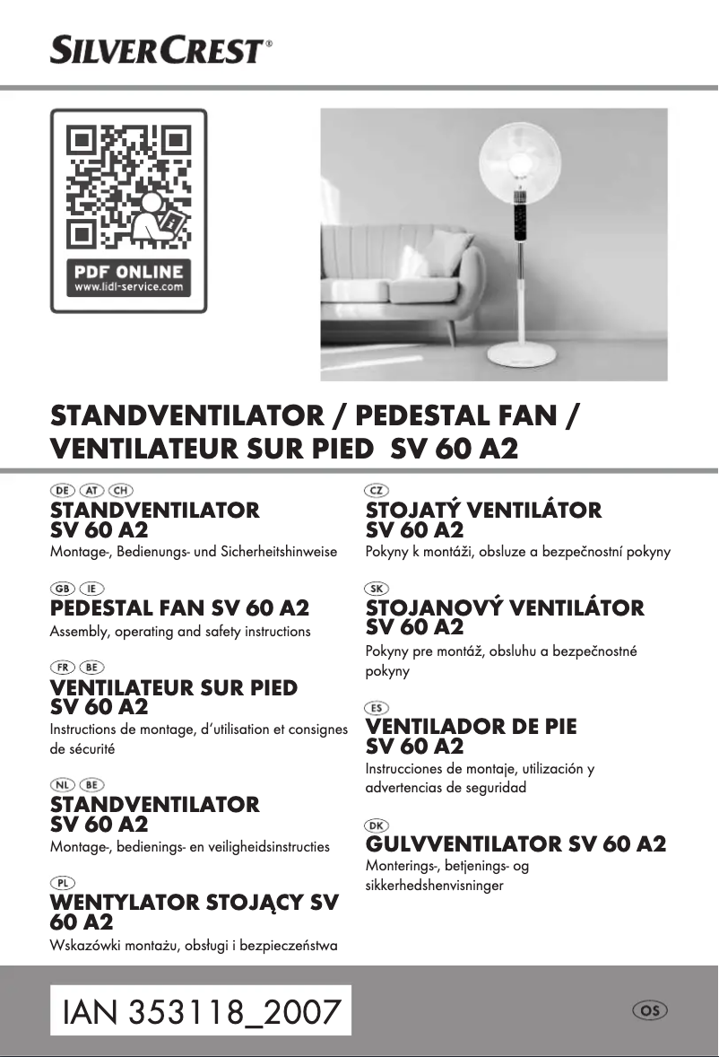 Page 1 de la notice Manuel utilisateur SilverCrest SV 60 A2