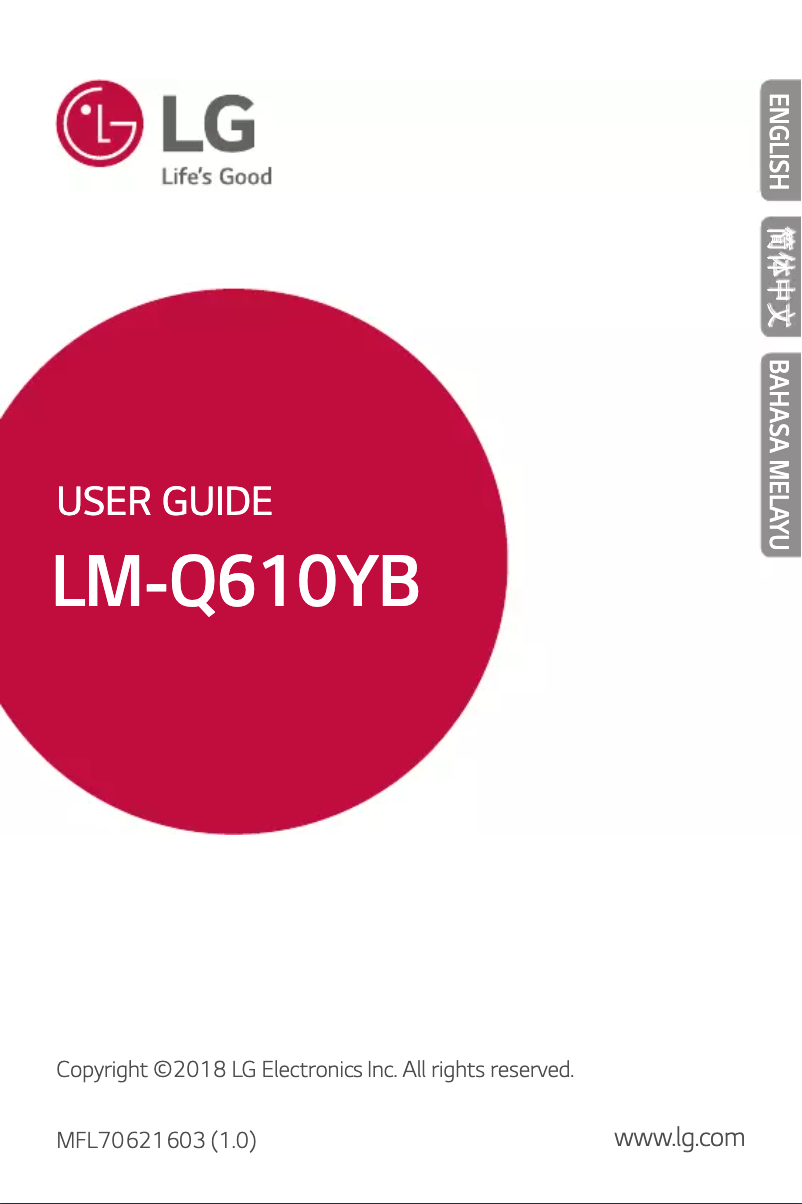 Page n°1 - Manuel utilisateur LG Q7+