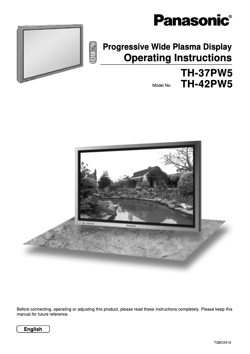 Page 1 de la notice Manuel utilisateur Panasonic Viera TH-37PW5RZ