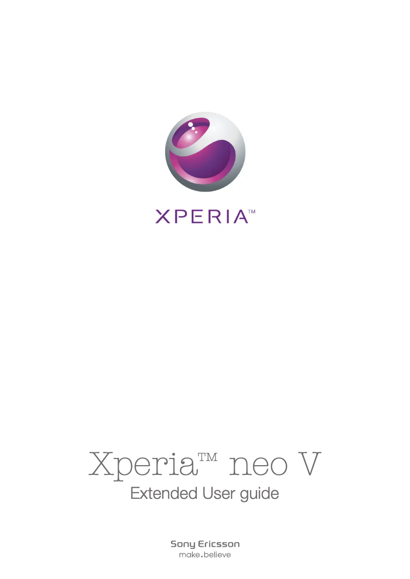 Imagen de la primera página del manual del dispositivo Xperia neo V