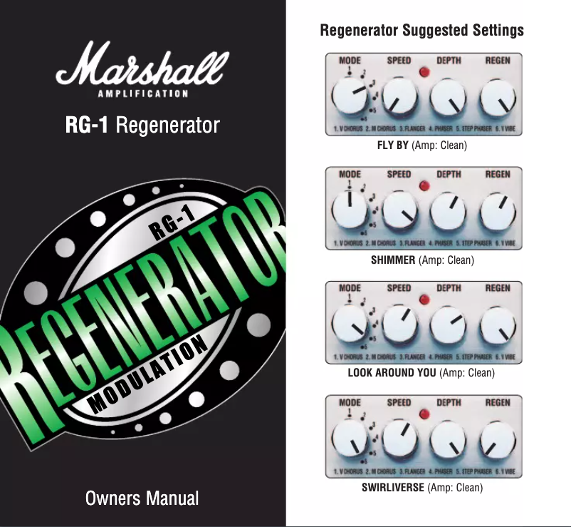 Página 1 del manual Manual de usuario Marshall RG-1 Regenerator