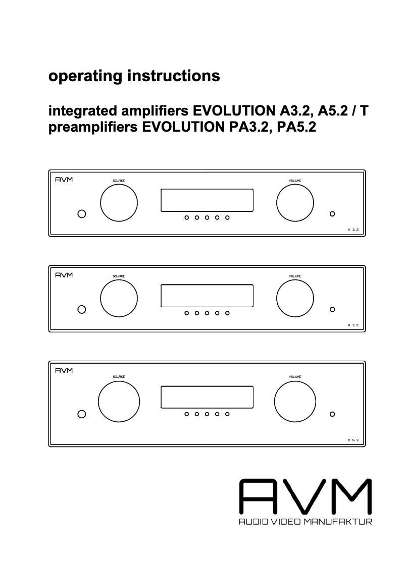 Page 1 of the manual User Manual AVM Evolution 3.2