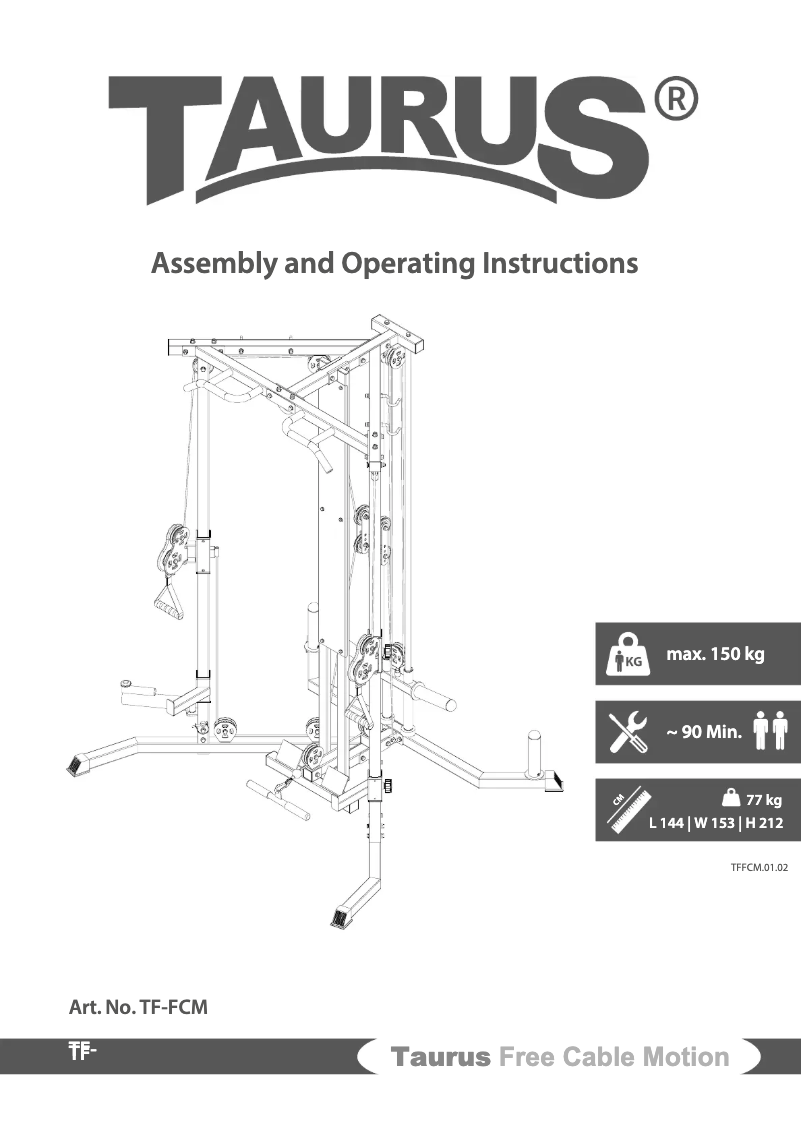 Page n°1 - Manuel utilisateur Taurus Free Cable Motion