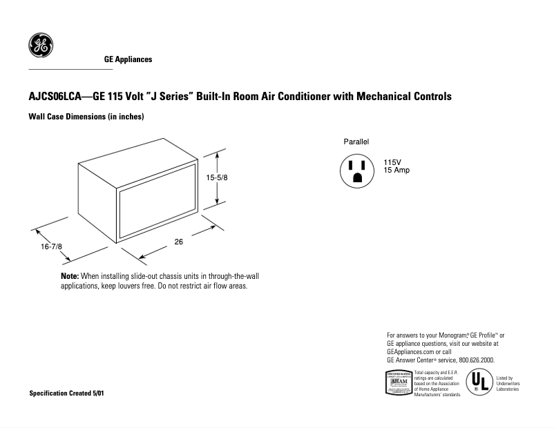 Image de la première page du manuel de l'appareil AJCS06LCA