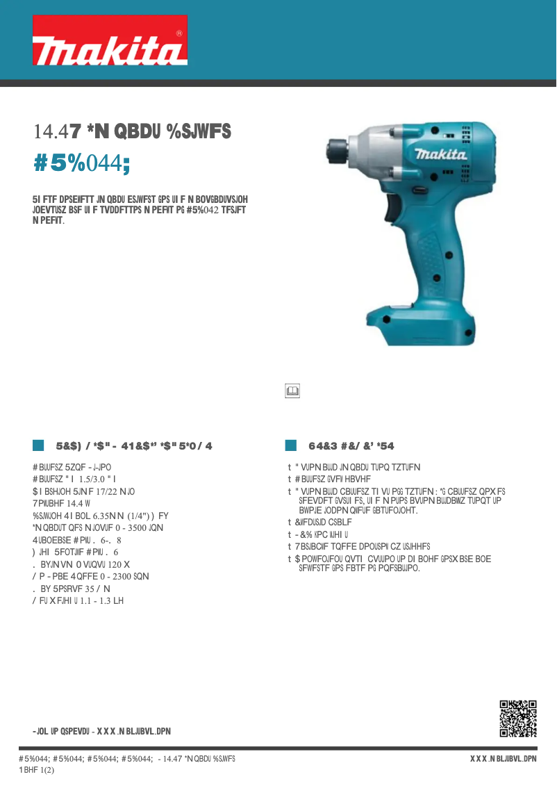 Image de la première page du manuel de l'appareil BTD044Z