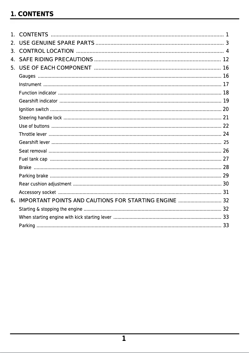 Page 1 de la notice Manuel utilisateur SYM Trackrunner 200
