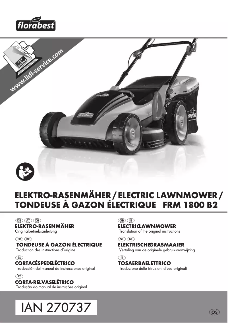 Page 1 de la notice Manuel utilisateur Florabest FRM 1800 B2