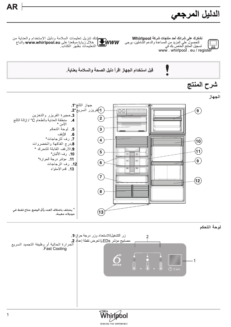 Page n°1 - Manuel utilisateur Whirlpool W7TI 8711 NFX UK EX