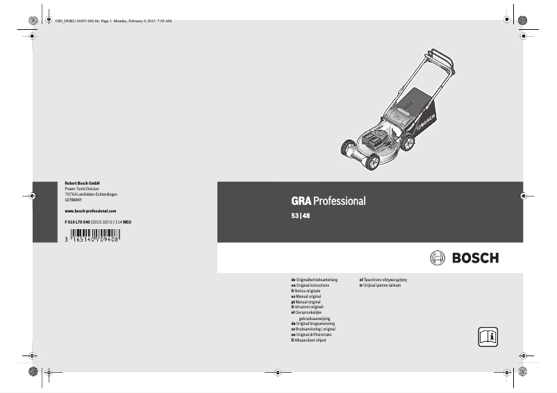 Página 1 del manual Manual de usuario Bosch GRA 48 Professional