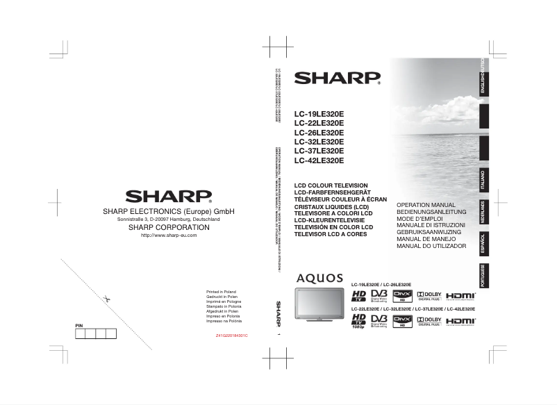 Page 1 de la notice Manuel utilisateur Sharp LC-26LE320E