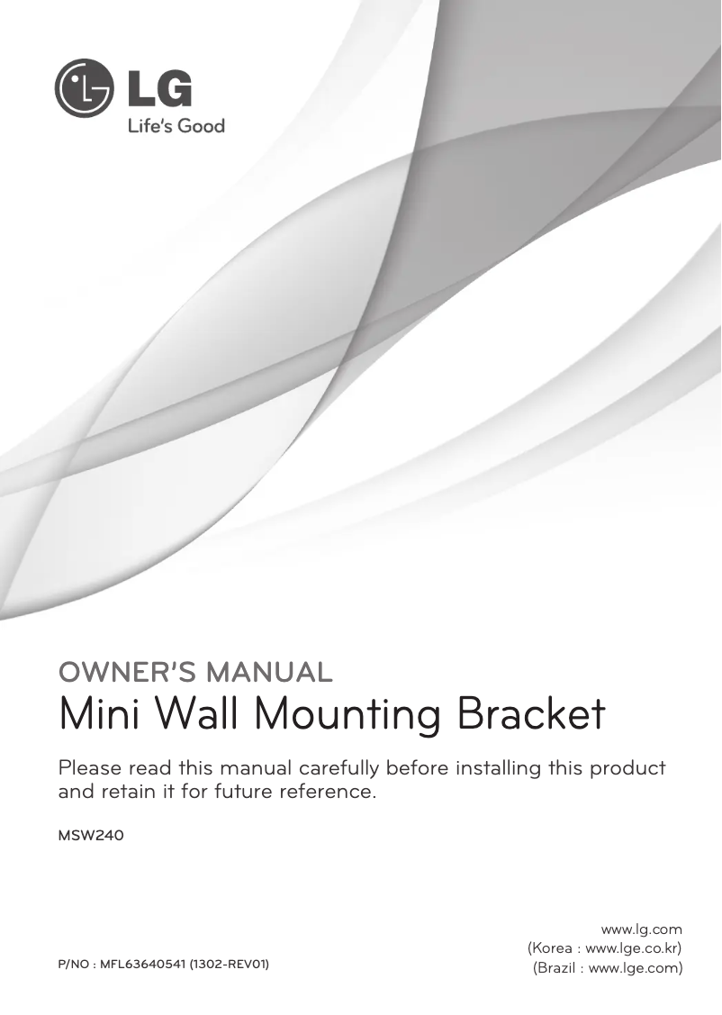 Page 1 de la notice Manuel utilisateur LG MSW240