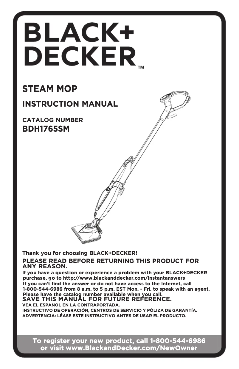 Página 1 del manual Manual de usuario Black & Decker BDH1765SM