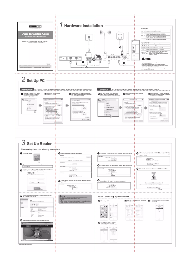 Page 1 of the manual Instruction Manual Totolink N300RH