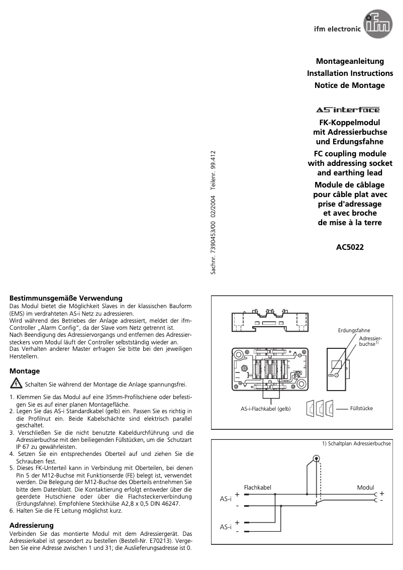 Image de la première page du manuel de l'appareil AC5022