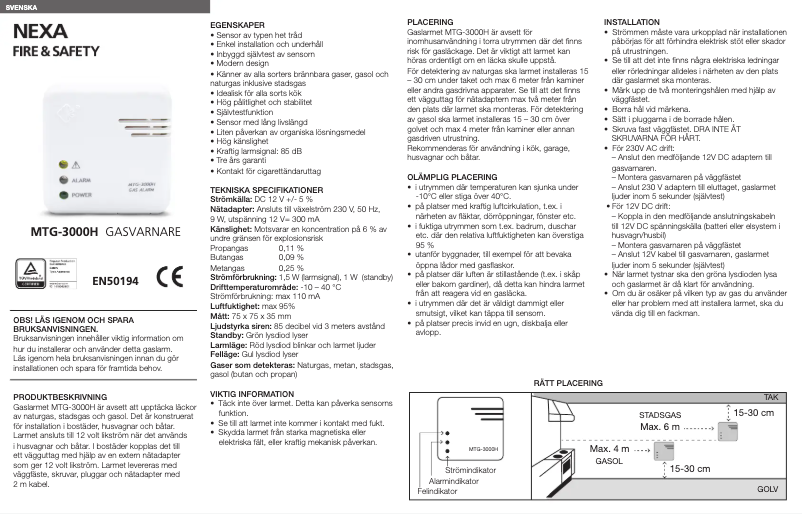 Page 1 de la notice Manuel utilisateur Nexa MTG-3000H