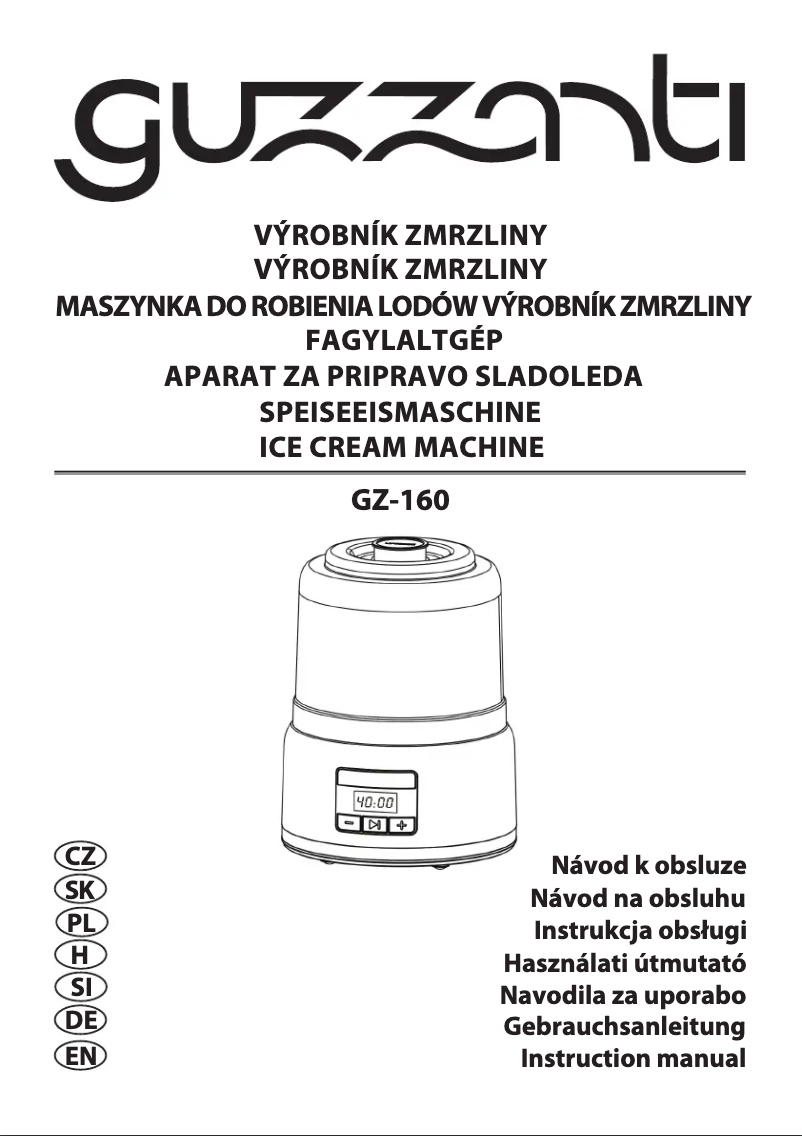 Page 1 de la notice Manuel utilisateur Guzzanti GZ-160