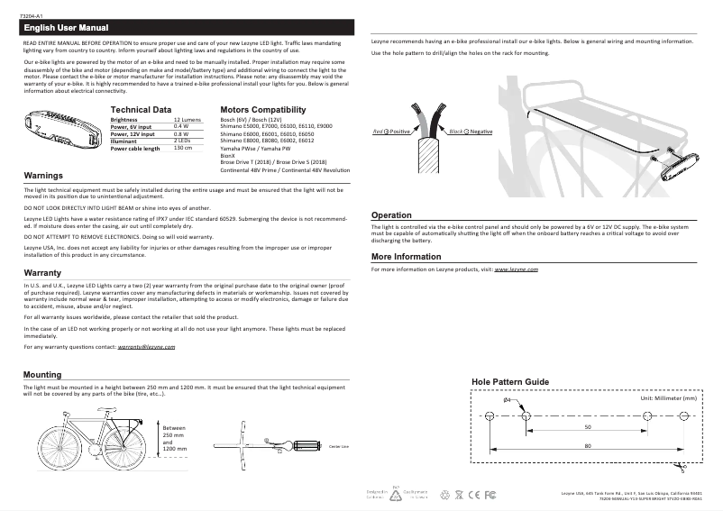 Page n°1 - Manuel utilisateur Lezyne EBike Super Bright StVZO E12