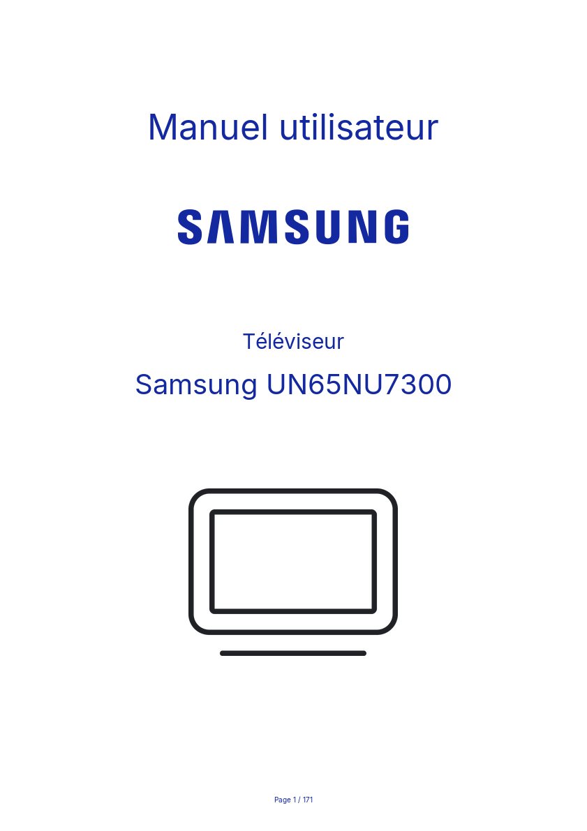 Page n°1 - Manuel utilisateur Samsung UN65NU7300